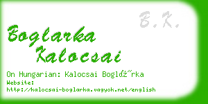 boglarka kalocsai business card